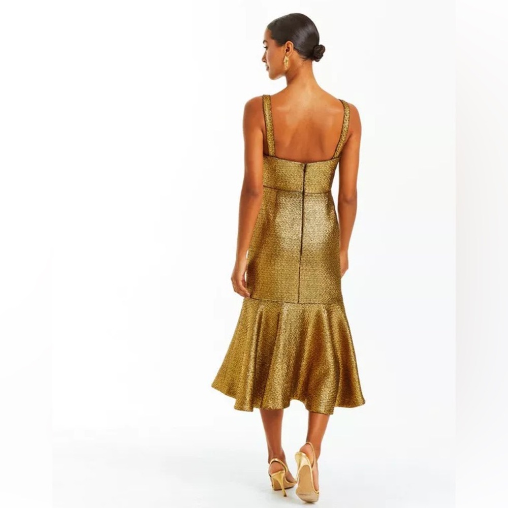 NWT Mestiza New York Jody Midi Gold Dress Sz 4 - Picture 5 of 14